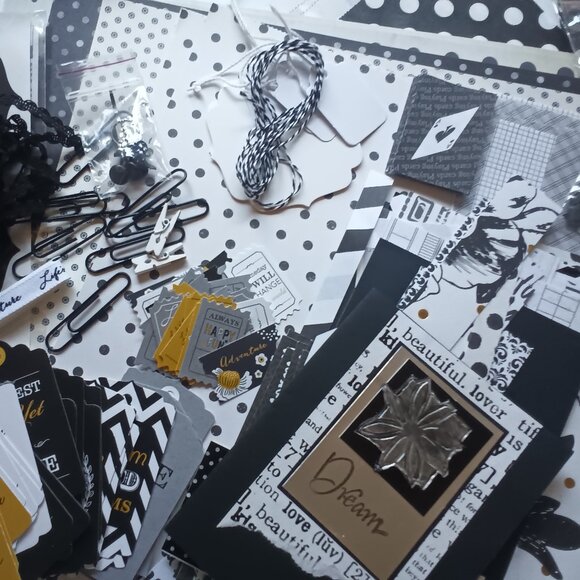 Inspiration Kit for Paper Crafts, Junk Journals, Card Making - Black & White - Picture 4 of 6